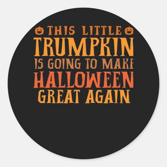 Dieser kleine Trumpkin wird Halloween GR Runder Aufkleber (Vorderseite)