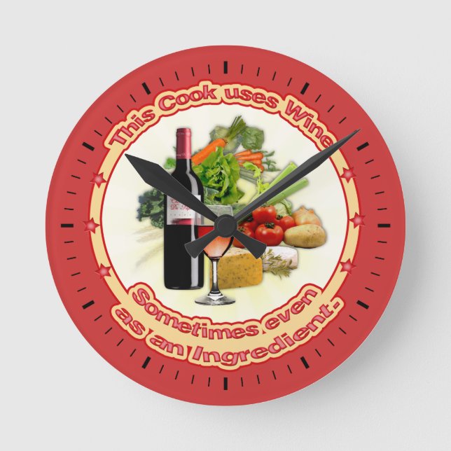 Dieser Koch verwendet Wein Große Wanduhr (Vorderseite)