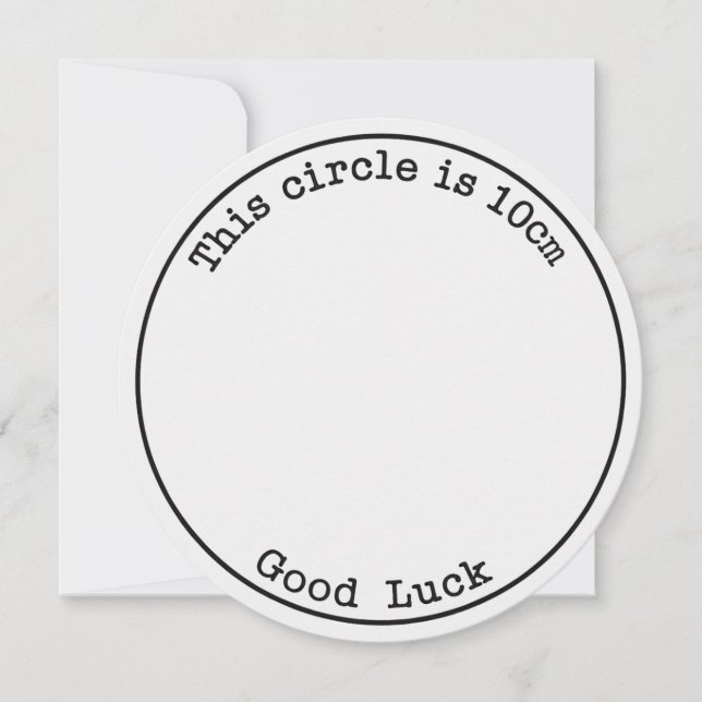 Dieser Kreis ist 10 cm Viel Glück Funny Pregnancy Einladung (Vorderseite)