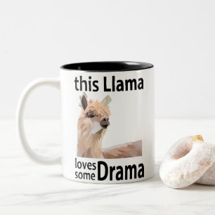 Dieser Lama liebt etwas Drama Lustiger Lama Zweifarbige Tasse