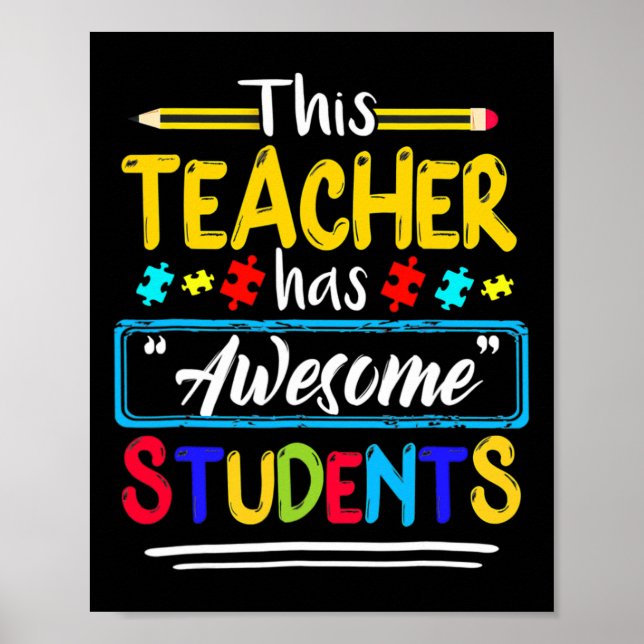Dieser Lehrer hat Phantastischen Schüler Puzzle Au Poster (Vorne)