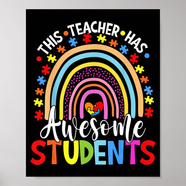 Dieser Lehrer hat Phantastischen Schüler Regenboge Poster (Vorne)