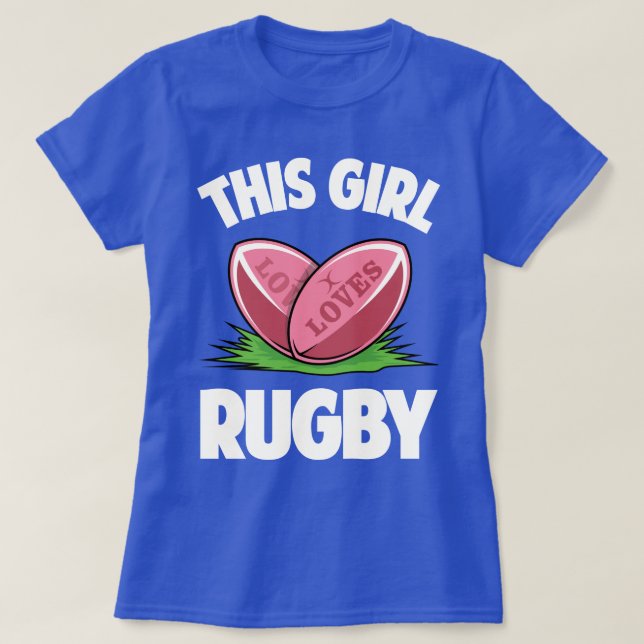 Dieser Mädchen-Liebe-Rugby-Slogan-Sport-Humor T-Shirt (Design vorne)