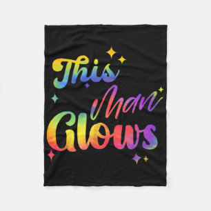 Dieser Mann leuchtet Frohen Vatertag Tie-Dye Vater Fleecedecke