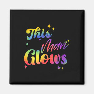 Dieser Mann leuchtet Frohen Vatertag Tie-Dye Vater Magnet