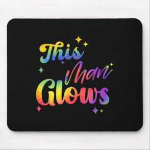 Dieser Mann leuchtet Frohen Vatertag Tie-Dye Vater Mousepad