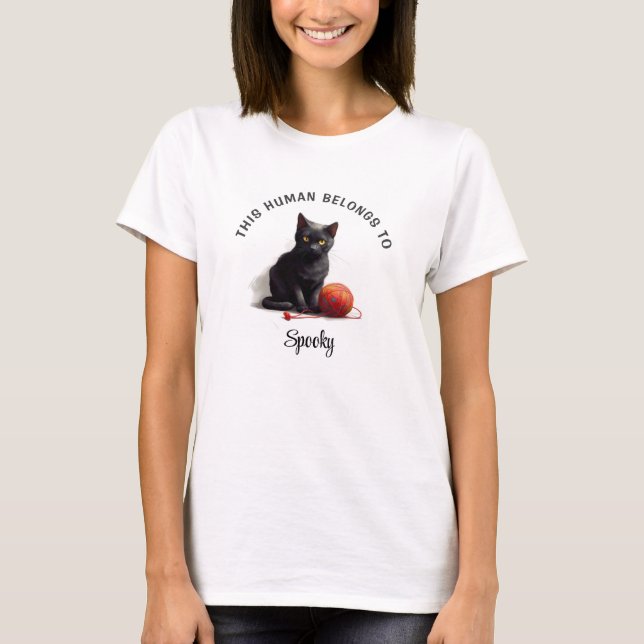 Dieser Mensch gehört zur Personalisierten Katze T-Shirt (Vorderseite)