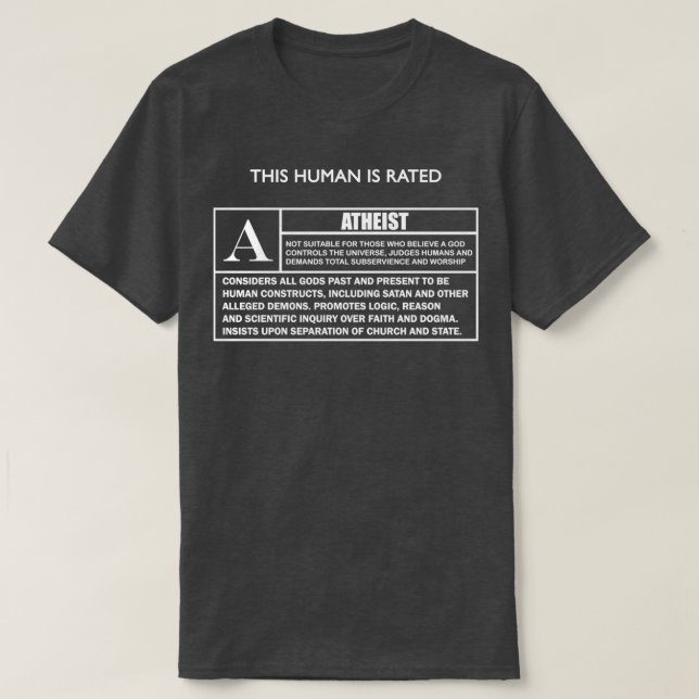 Dieser Mensch ist für ATHEIST A T-Shirt (Design vorne)