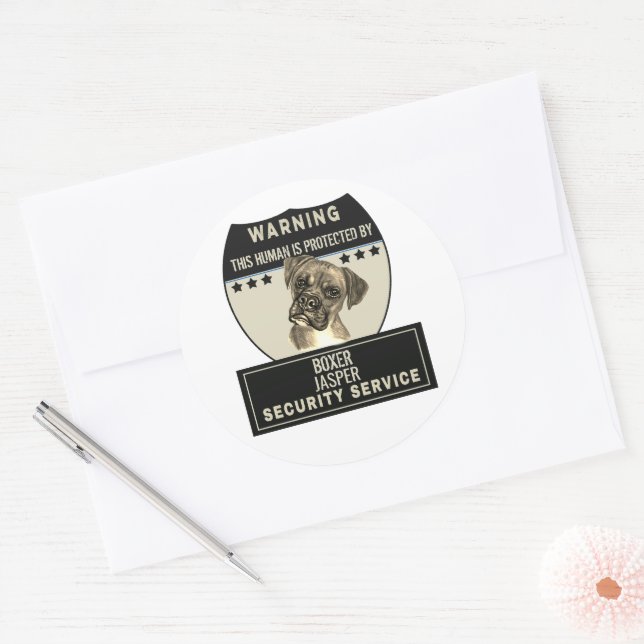 Dieser Mensch wird durch Boxer Security Shot Gla g Runder Aufkleber (Umschlag)