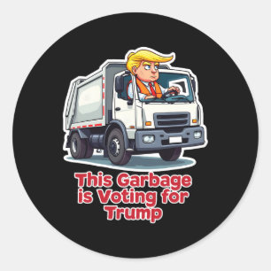 Dieser Müll stimmt Trump über den Müllwagen T Runder Aufkleber