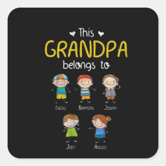 Dieser Opa gehört Niedlichen Personalisierten Fami Quadratischer Aufkleber