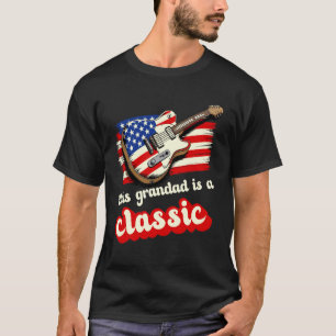 Dieser Opa ist ein klassischer USA-Flagge-Gitarren T-Shirt