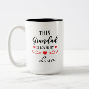 Dieser Opa wird geliebt Personalisierter Tassen-Ge Zweifarbige Tasse