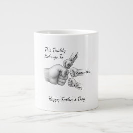 Dieser Papa gehört - Geschenk mit Kindernamen - Jumbo-Tasse
