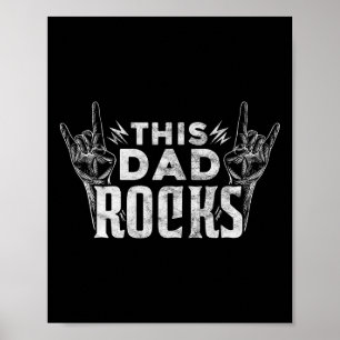 Dieser Papa rockt Rock N Roll Heavy Metal Vatertag Poster