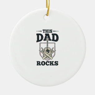 Dieser Papa rockt Vintage-Gitarre-Papa-Shirt-Desig Keramik Ornament