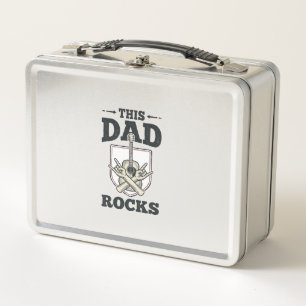 Dieser Papa rockt Vintage-Gitarre-Papa-Shirt-Desig Metall Brotdose