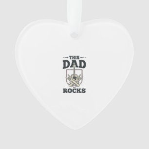 Dieser Papa rockt Vintage-Gitarre-Papa-Shirt-Desig Ornament