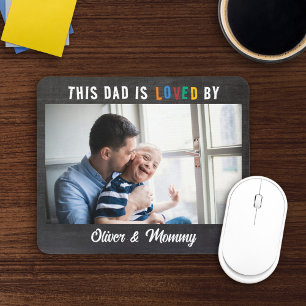 Dieser Papa wird geliebt von Foto & Namen hinzufüg Mousepad