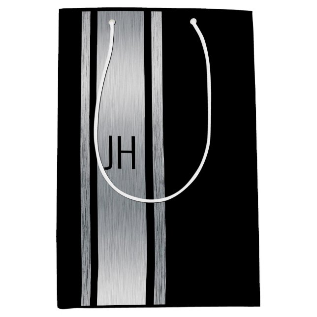 Dieser schwarz-weiße Adelsbachelor Mittlere Geschenktüte (Vorderseite)