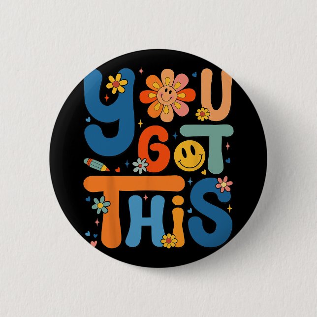 Dieser Testtag Groovy Motivierend Teacher S Button (Vorderseite)