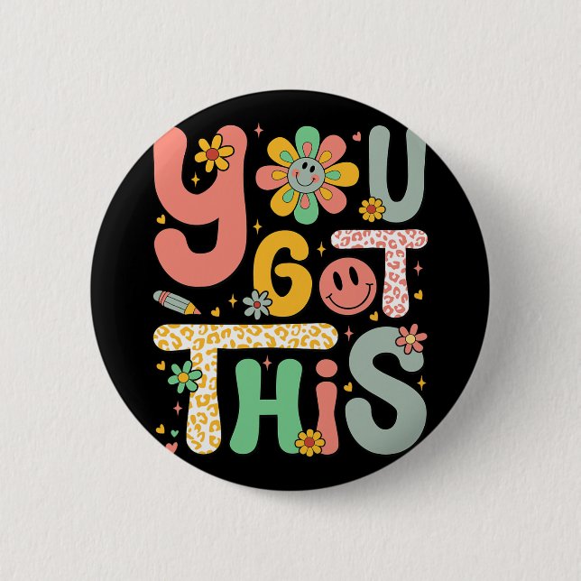 Dieser Testtag Groovy Motivierend Teacher S Button (Vorderseite)