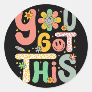 Dieser Testtag Groovy Motivierend Teacher S Runder Aufkleber