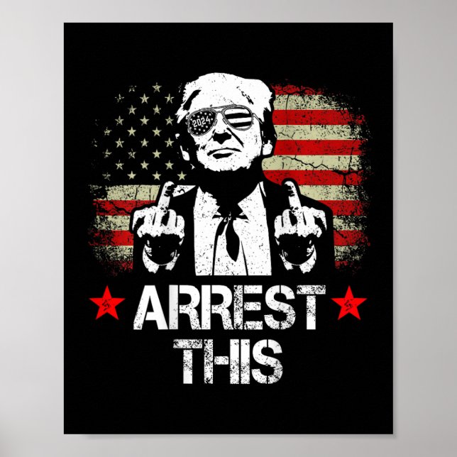 Dieser Trump Middle Fingers Pro Trump 2024 (auf de Poster (Vorne)