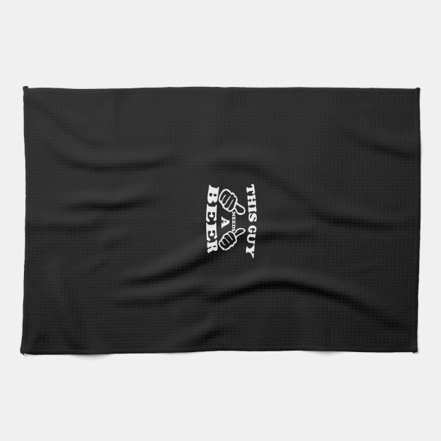 dieser Typ braucht ein Bier Geschirrtuch (Horizontal)