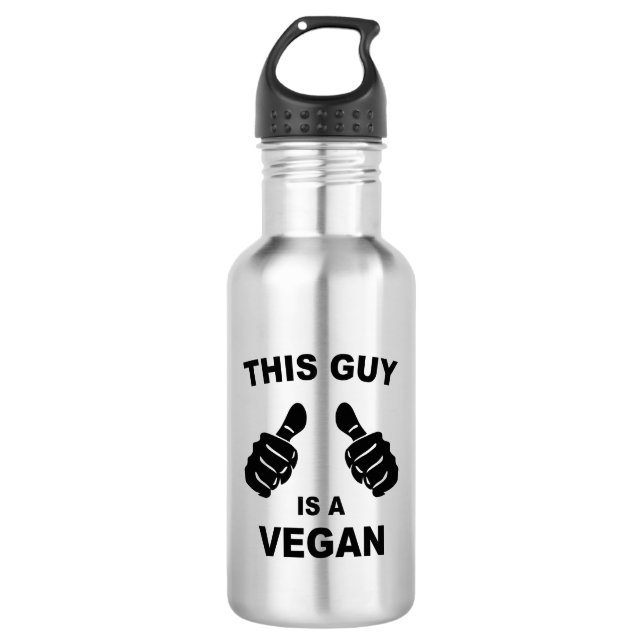 Dieser Typ ist Vegan Edelstahlflasche (Vorderseite)