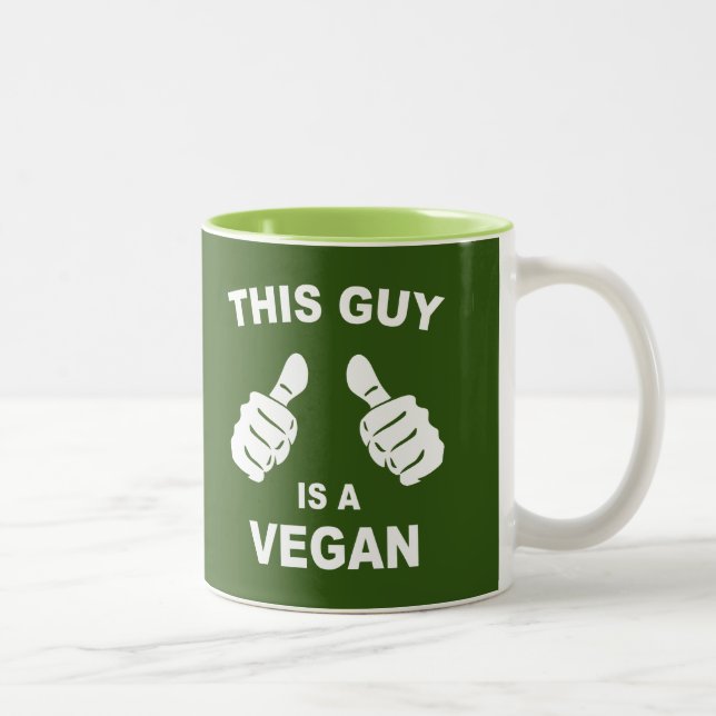 Dieser Typ ist Vegan Zweifarbige Tasse (Rechts)