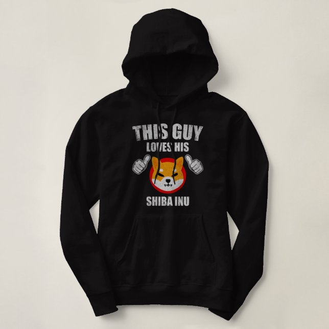 Dieser Typ Liebe seine Shiba Inu SHIB Crypto Coin  Hoodie (Design vorne)