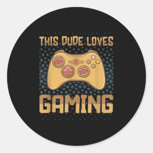 Dieser Typ Lieben Gaming Funny Gamer Quote Video G Runder Aufkleber