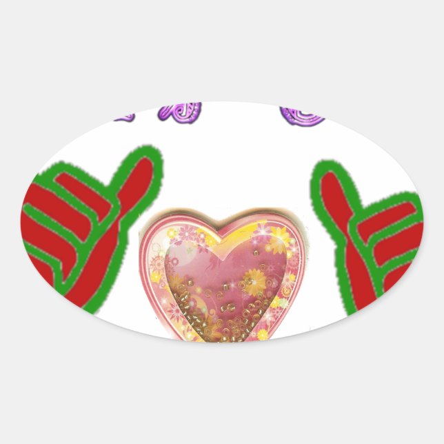 Dieser Typ Lieben große Geschenkkunst drucken Ovaler Aufkleber (Vorderseite)