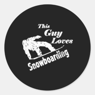 Dieser Typ Lieben Snowboarden - Spaß Geschenk für Runder Aufkleber