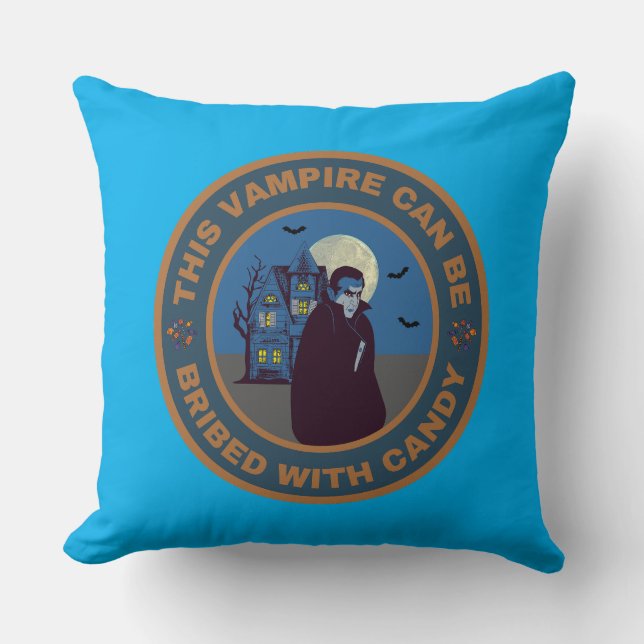 Dieser Vampir kann mit Süßigkeiten bestochen werde Kissen (Vorderseite)