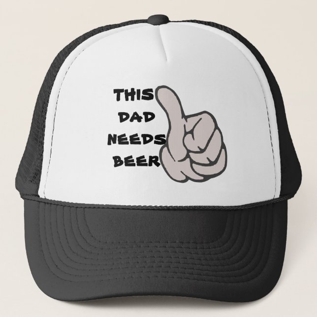 Dieser Vater braucht Beer Funny Beer Lover Vater H Truckerkappe (Vorderseite)