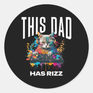 Dieser Vater hat Rizz Cool Dj Cat Rizzler Dad Vate Runder Aufkleber