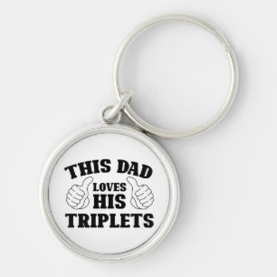 Dieser Vater liebt seine Drillinge - Geschenk für Schlüsselanhänger