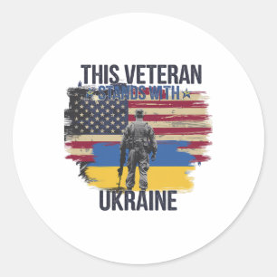 Dieser Veteran steht hinter der Ukraine 15 Runder Aufkleber