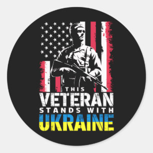 Dieser Veteran steht hinter der Ukraine 9 Runder Aufkleber