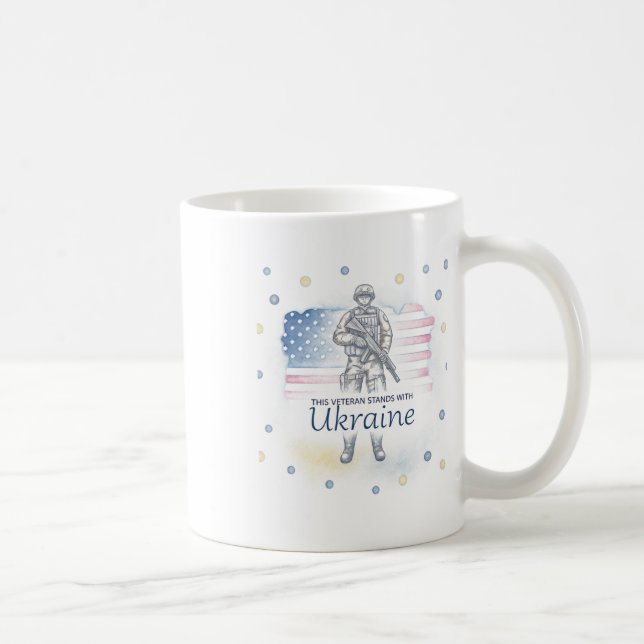 Dieser Veteran steht hinter der Ukraine Unterstütz Kaffeetasse (Rechts)