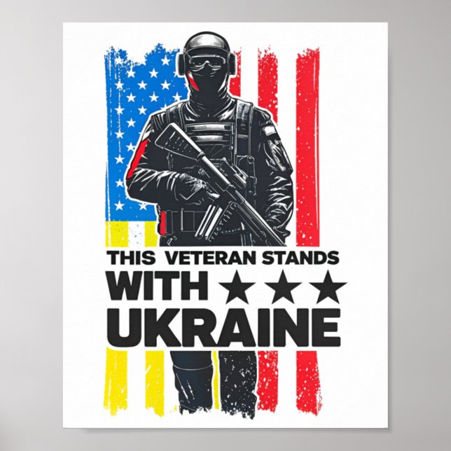Dieser Veteran steht hinter der Ukraine Unterstütz Poster (Vorne)
