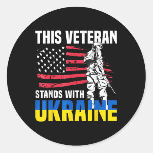 Dieser Veteran steht in der Ukraine Runder Aufkleber