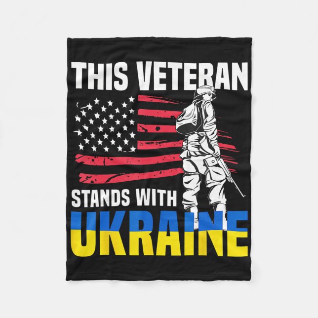 Dieser Veteran steht mit der Ukraine 4  Fleecedecke (Vorderseite)