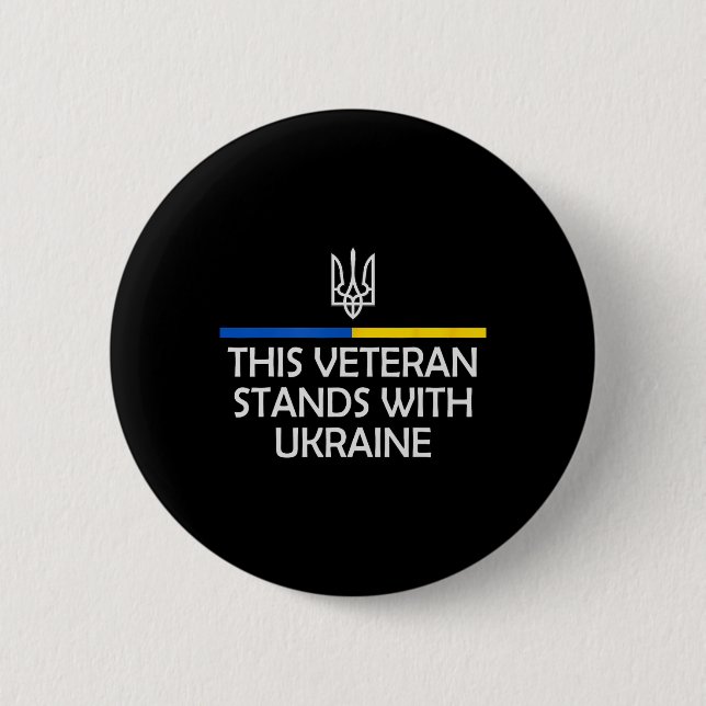 Dieser Veteran steht mit der Ukraine Zelensky Ukra Button (Vorderseite)