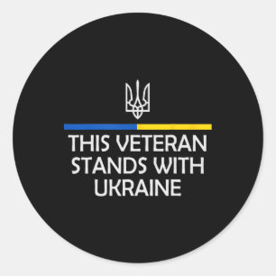 Dieser Veteran steht mit der Ukraine Zelensky Ukra Runder Aufkleber