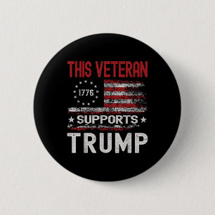 Dieser Veteran unterstützt die amerikanische Flagg Button