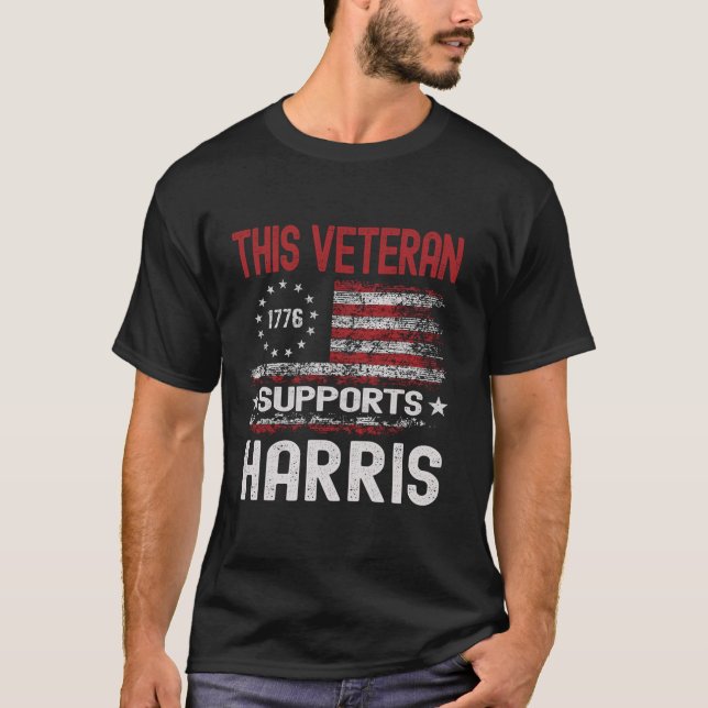 Dieser Veteran unterstützt Harris American USA Fla T-Shirt (Vorderseite)