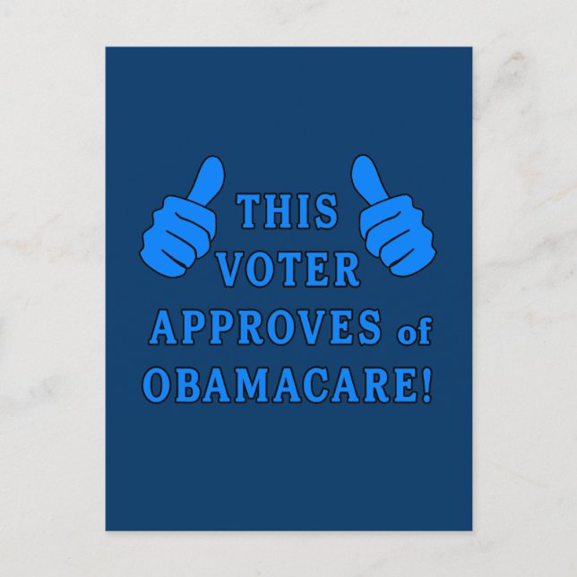 Dieser VOTER genehmigt Obamacare Postkarte (Vorderseite)